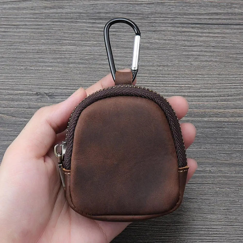 Vintage Carabiner Coin Purse PU Outdoor Small Pouch for Keys, Earphones & Portable  Wallet for Backpack or Belt Loop