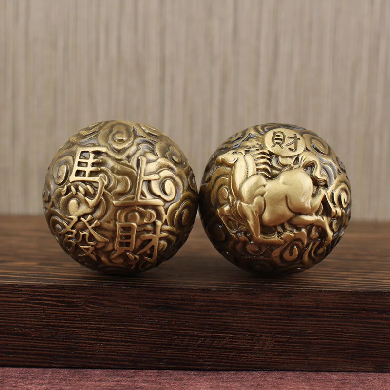 Hot-Selling Brass Dragon and Phoenix Hand Grip Piece for Elderly Finger Exercise Get Rich Quickly Spinning Ball