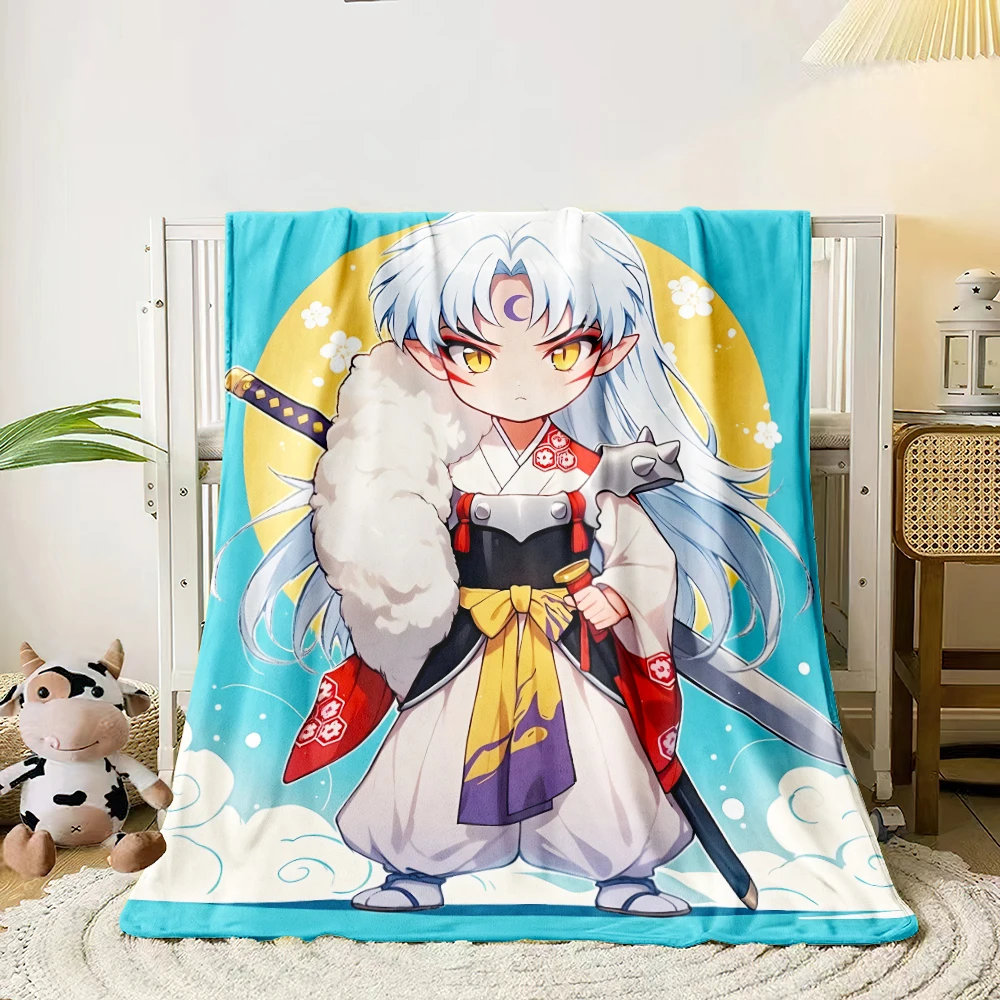 Inuyasha Cartoon Blanket. Seasonal Blankets. Used for Sofas, Beds, Living Rooms, Travel Picnics, comic Blankets,