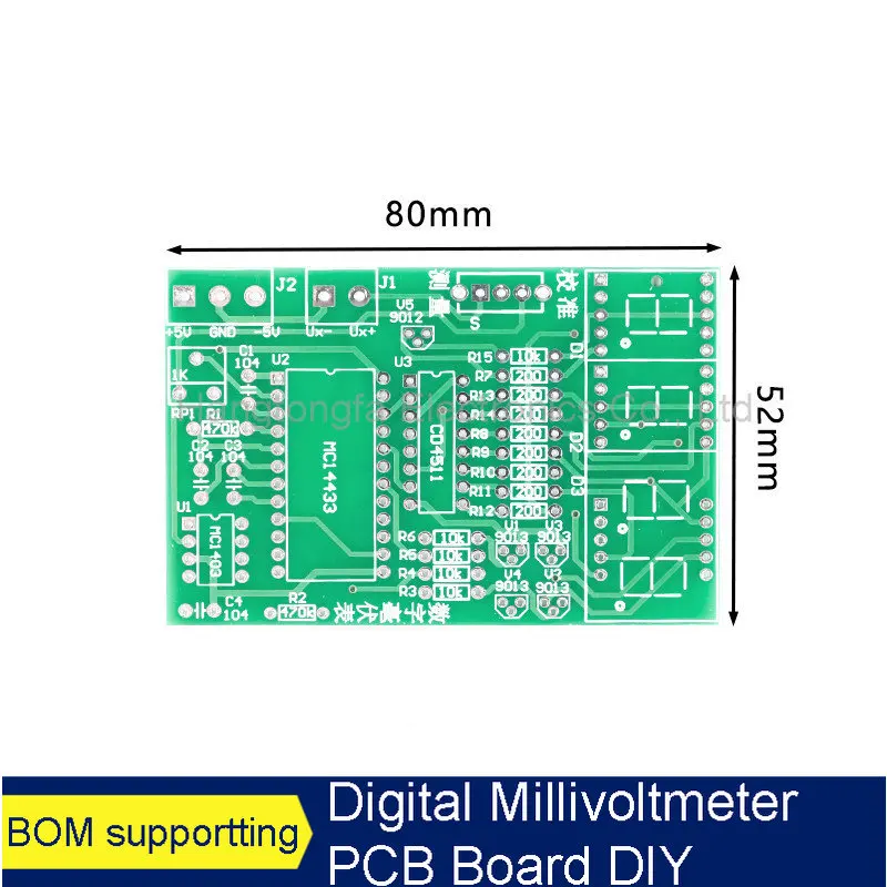 2PCS Digital Millivoltmeter PCB Board DIY Kit 5V AD Conversion Welding Soldering Electrical Electronic Skills Teaching Training