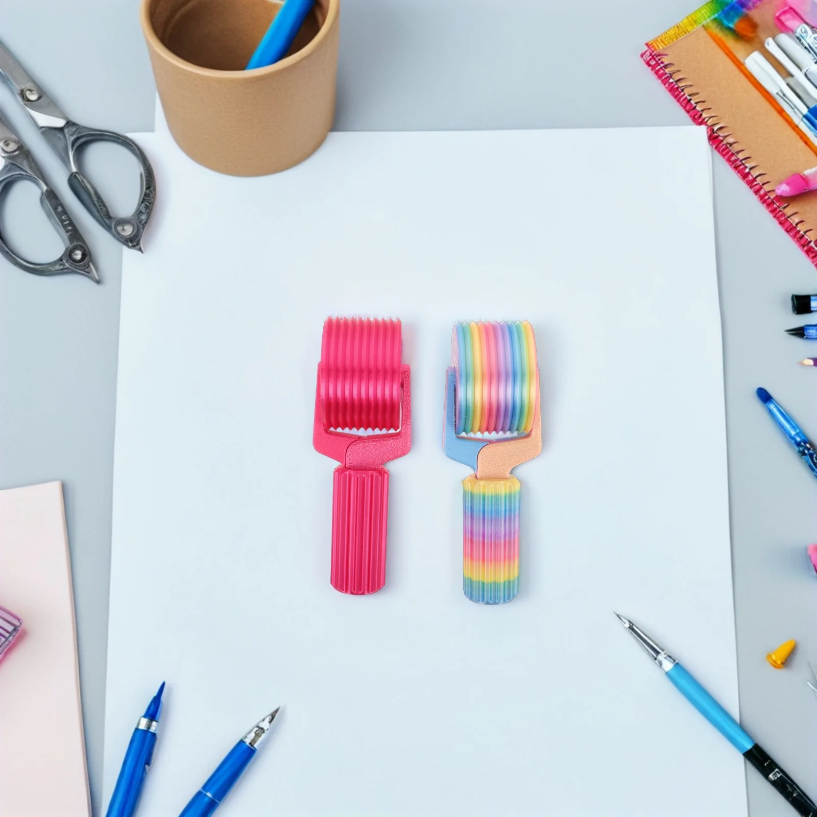 

2Pcs Printing Diamond Art Tools Embossing Manual Roller 3D Print Painting Pattern Roller for Wall Texture Decorative Craft DIY