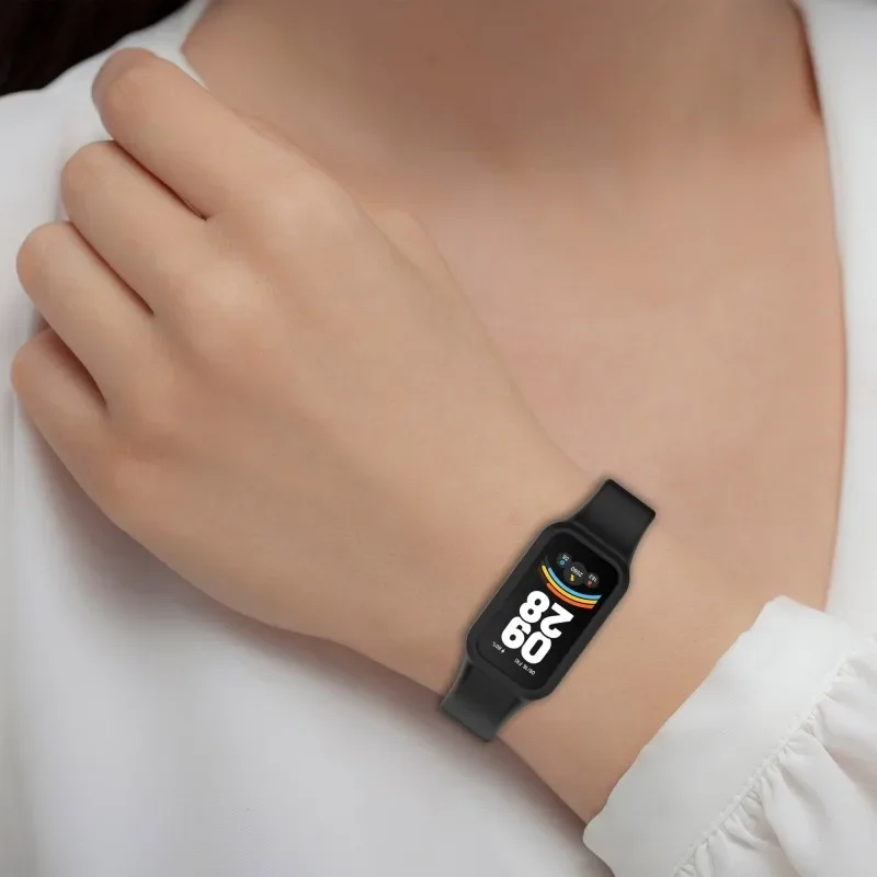 Silikonarmband+Hülle für Xiaomi Smart Band 9 Active Strap Smartwatch-Zubehör Armband für Redmi Band 3 Armband Uhrenhülle – Detail 5