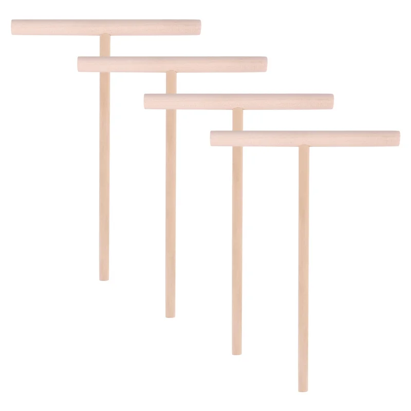 

【Flash Sale】4Pcs T Shape Crepe Maker Pancake Batter Wooden Spreader Stick, Wooden Crepe Tools,Crepe Spreaders For Making Crepes