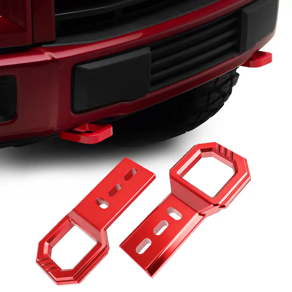 Heavy Duty Red Front Bumper Tow Hooks Fits for Toyota Tacoma 2024 2025 2026 / 4Runner 2025-2026 / Ford F150 2009-2023