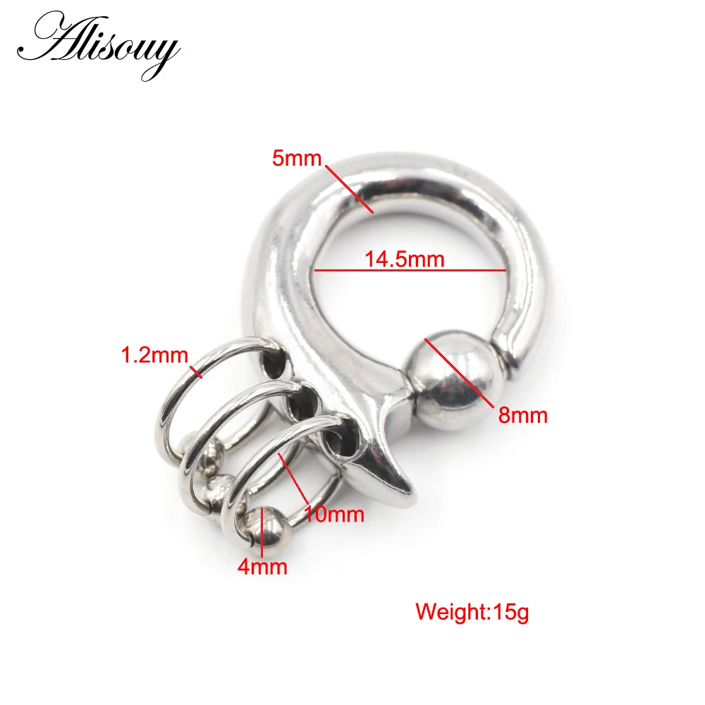 Alisouy 1Piece Dangling Earring Captive Bead Rings Piercing Weight Gauge Expander Plugs Stretchers Body Jewelry 3/4/5/6mm