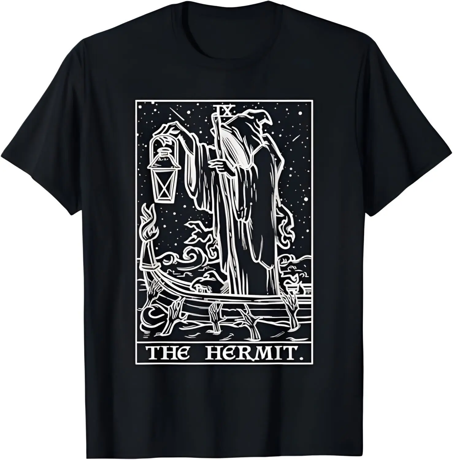 

The Hermit Tarot Card Gothic Halloween Grim Reaper Occult T-Shirt