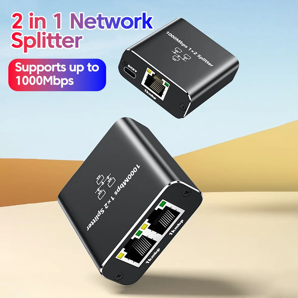 1000Mbps 2/4 Port Gigabit Network Switch RJ45 Network Splitter Cable Extender Gigabit Ethernet splitter For PC Laptop TV Router