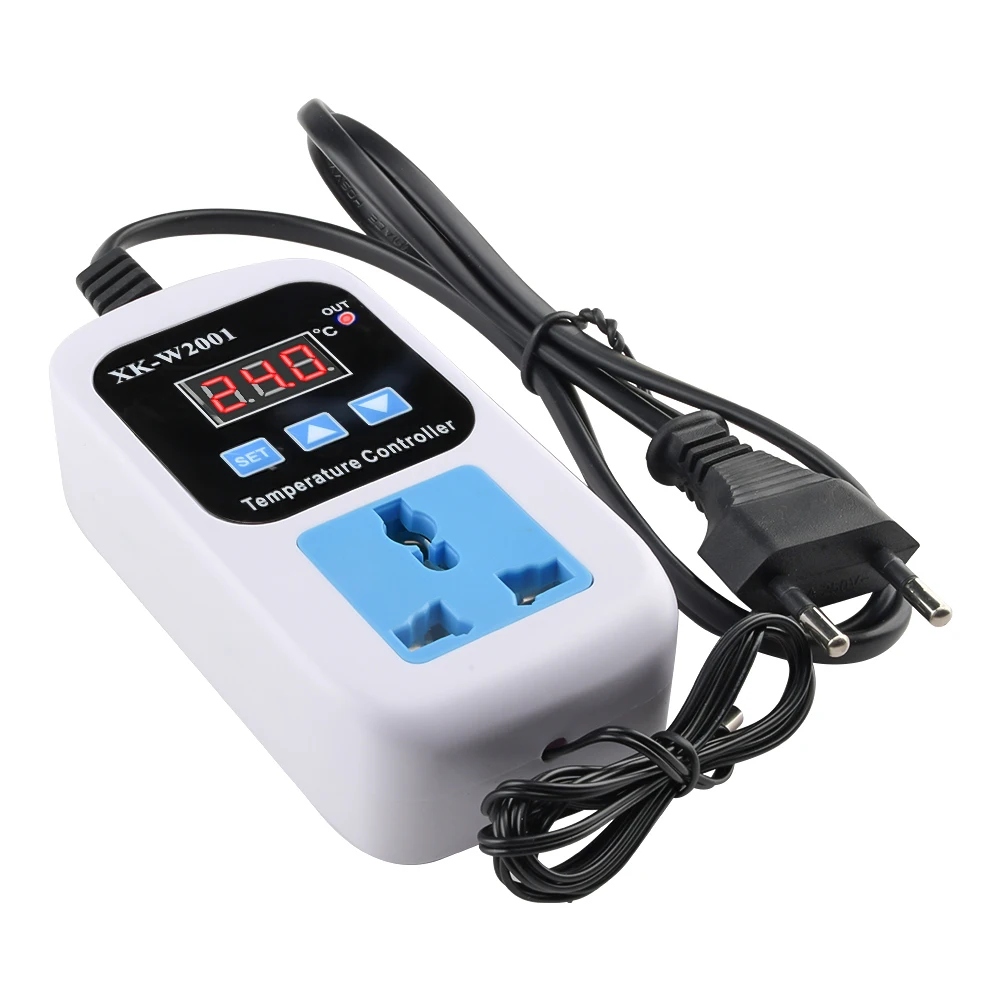 XK-W2001 Digital LED Temperature Controller Thermostat 220V Thermoregulator Incubator Temp Thermostat with Control Switch Probe