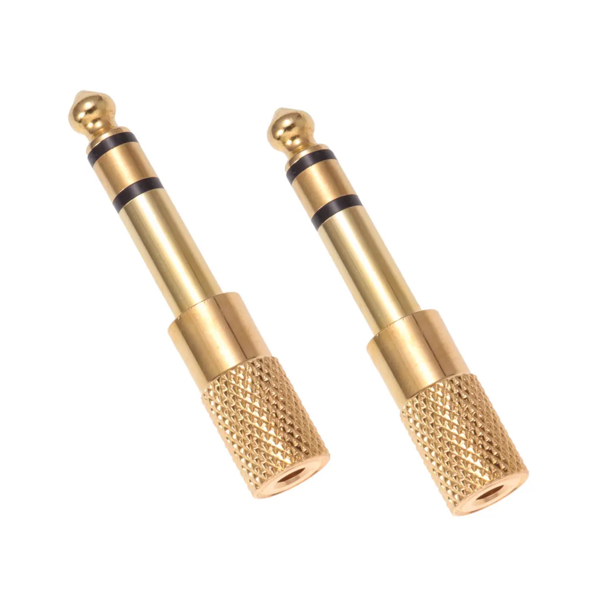 

2PCS Audio Converter 3.5mm Male to 6.35mm Female Jack Adapter Durable Metal Stereo Plug Mini Size Professional Home Audio