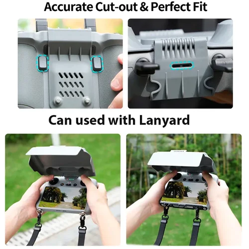 Imagen 2 del producto Para DJI Mini 4 Pro RC 2 control remoto parasol Protector de pantalla cubierta protectora para DJI Air 3 Accesorios