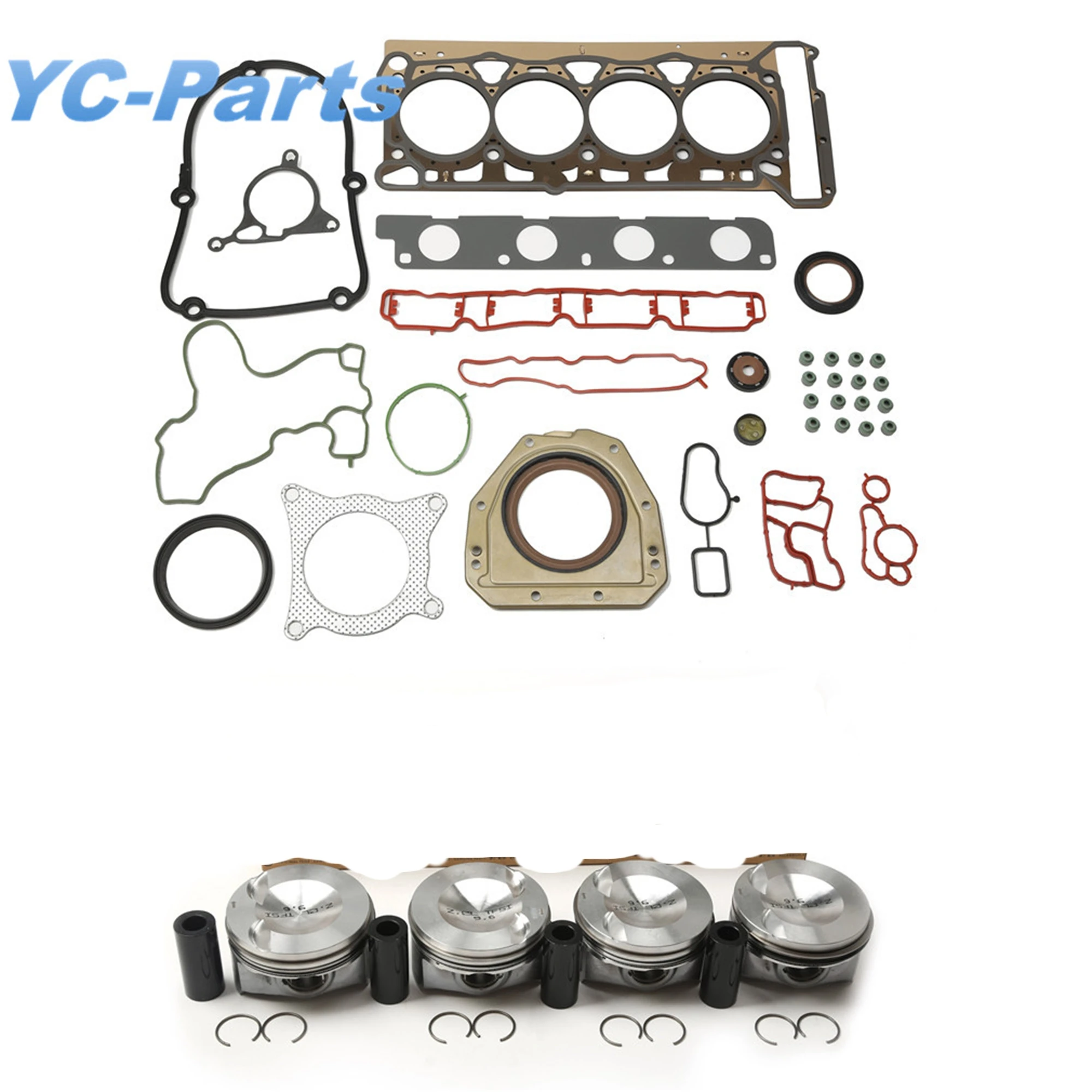 2.0T 23MM Engine Piston Overhaul Package Kit Gasket Seal For Audi A4 A5 Q5 TT Quattro VW Passat CC Tiguan Scirocco Skoda Seat