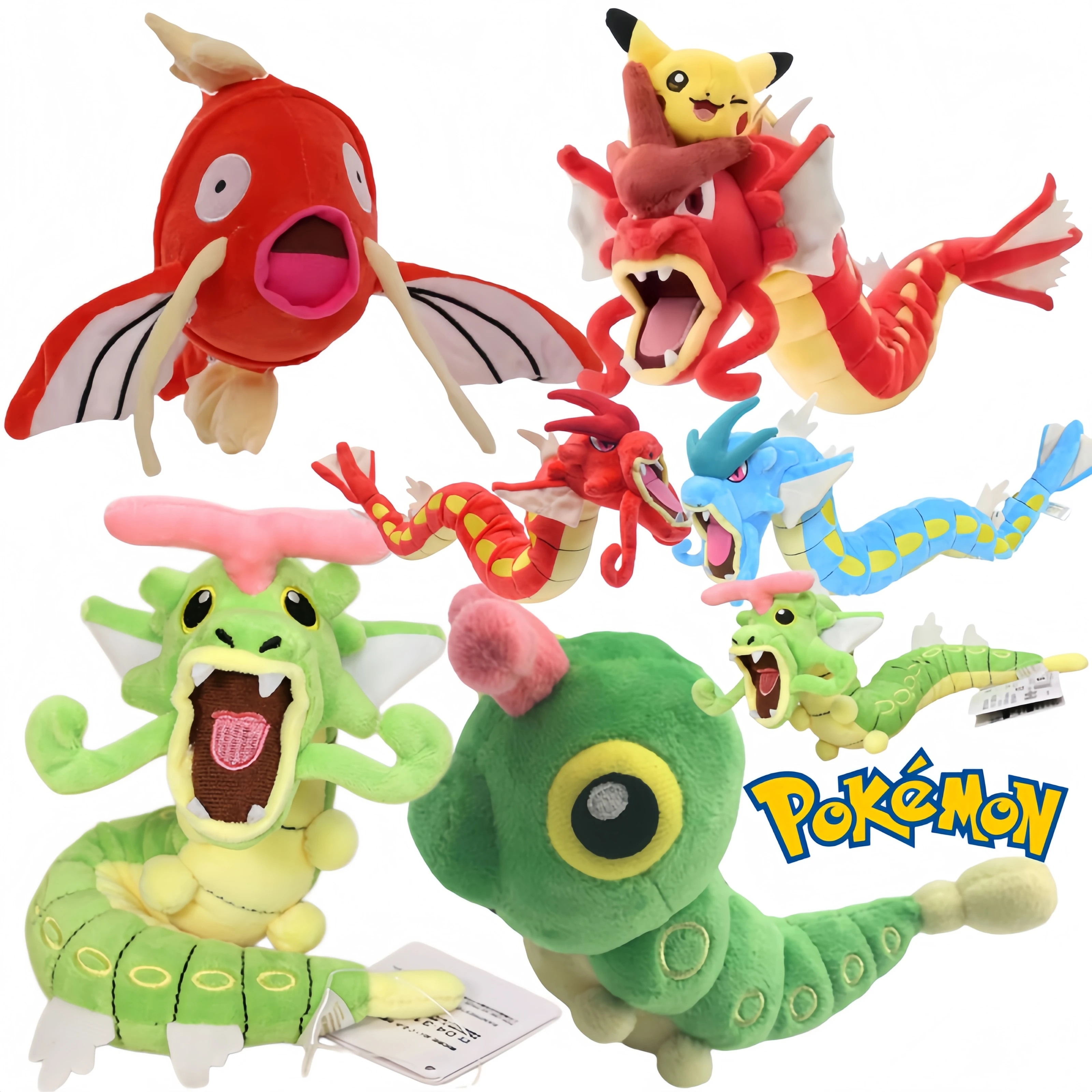 

Pokemon Caterpie Gyarados Elf Plush Pikachu Toys Gyarados Shiny Gyarados Doll Magikarp Squirtle Bulbasaur Charmander Stuffed Toy