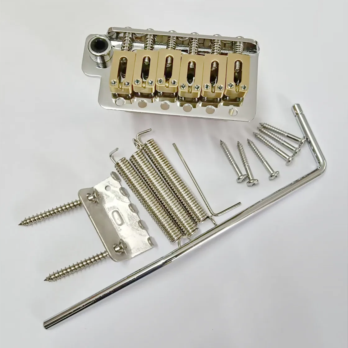 Brass Saddles Brass Block Tremolo 6-Point Bridge 52.5mm Spacing Tremolo HRC58