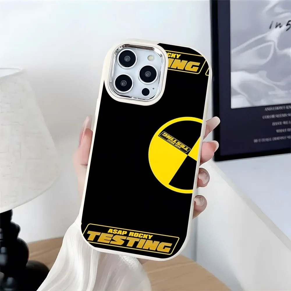 ASAP Mob Asap Rocky Rapper TESTING Phone Case Plating Camera Oval Soft Silicone For IPhone 16 15 11 12 13 14 Pro Max Thicken Ca