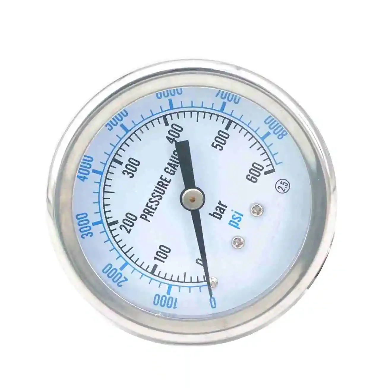 

1/1.6/2.5/4/6/10/16/25/40/60/70/100/160/250/400 Bar Back Axial Mount BSPT/NPT 60mm 304 Stainless Pressure Gauge PSI N2 Steam