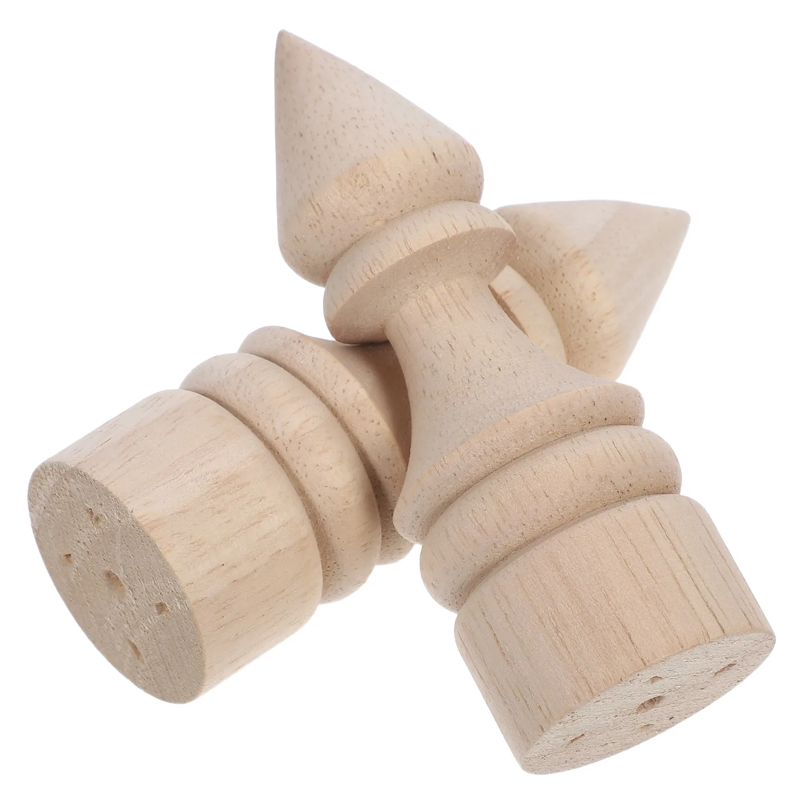 

2pcs Solid Wood Column Decorative Finials Home Decoration Fence Post Tops Diy Crafts Wooden Dowel Cap Ends For Indoor Outdoor