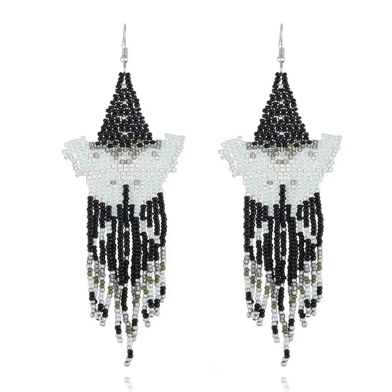 Rice bead earrings Originality Butterfly Design Bohemia Hand knitting Alloy Fashion Simple Beaded earrings