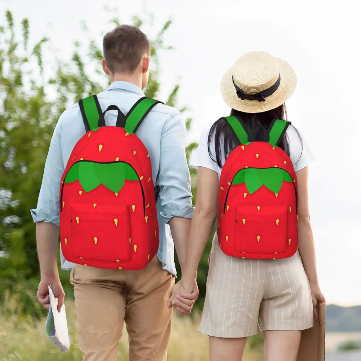 

Strawberry Strawberry Pattern Strawberry Costume Backpack Student Boys Girls BookBag Kids School Bag Computer Shoulder Bags