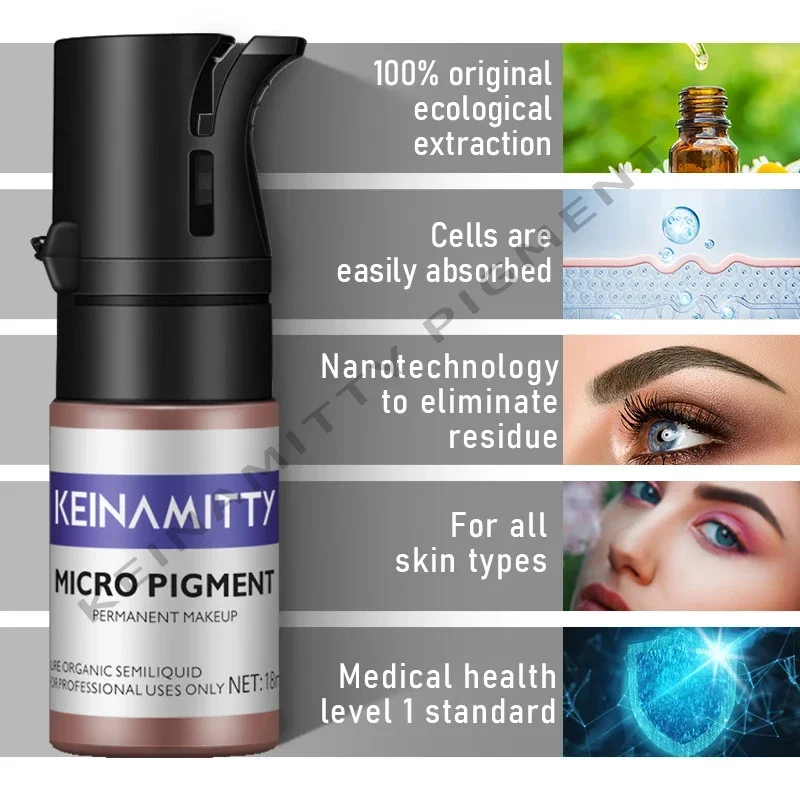 18ml Micropigmentation Pigments Airbrush Tattoo Ink  For Permanent Makeup Lip Tint PMU Ash Grey Eyebrow Tattoo Supplies