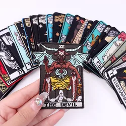 Demon Tarot Embroidered Patches For Clothing Stickers DIY Cartoon/Mystery Tarot Patch Iron On Patches On Clothes Sewing Applique