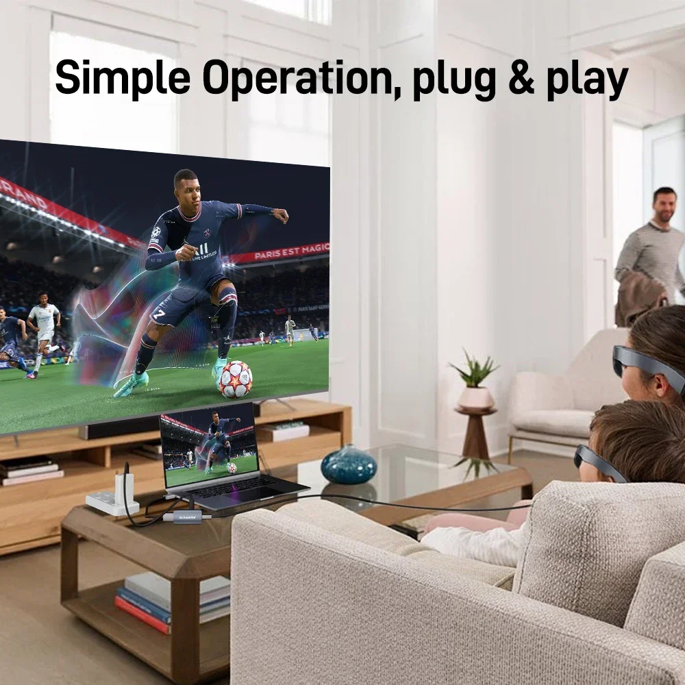 محول HDMI إلى USB C 4K60HZ، HDCP 2.2 HDR، متوافق مع RayNeo/XREAL Air/Rokid Air/Switch/Steam Deck