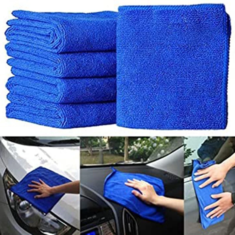 10 Pieces Of Ultra-Fine Fiber Square Absorb Water Without Lint Use Car Wash Daily Cleaning Absorbent Towel