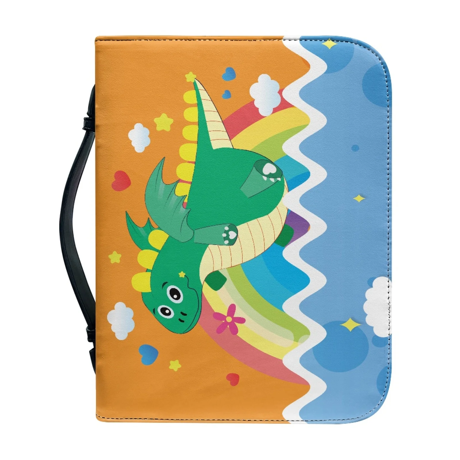 XIXIRIMIDO Cartoon Dragon Rainbow Pattern New Design Bible Covers PU Leather Multi Functional Bible Case for Church