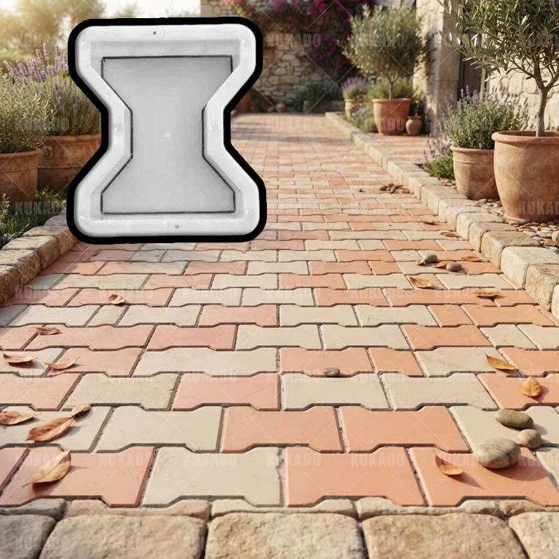 Interlocking Brick Plastic Paving Stone Mold Durable Reusable for Beautifying Small Paths And Gardens Outdoor Use