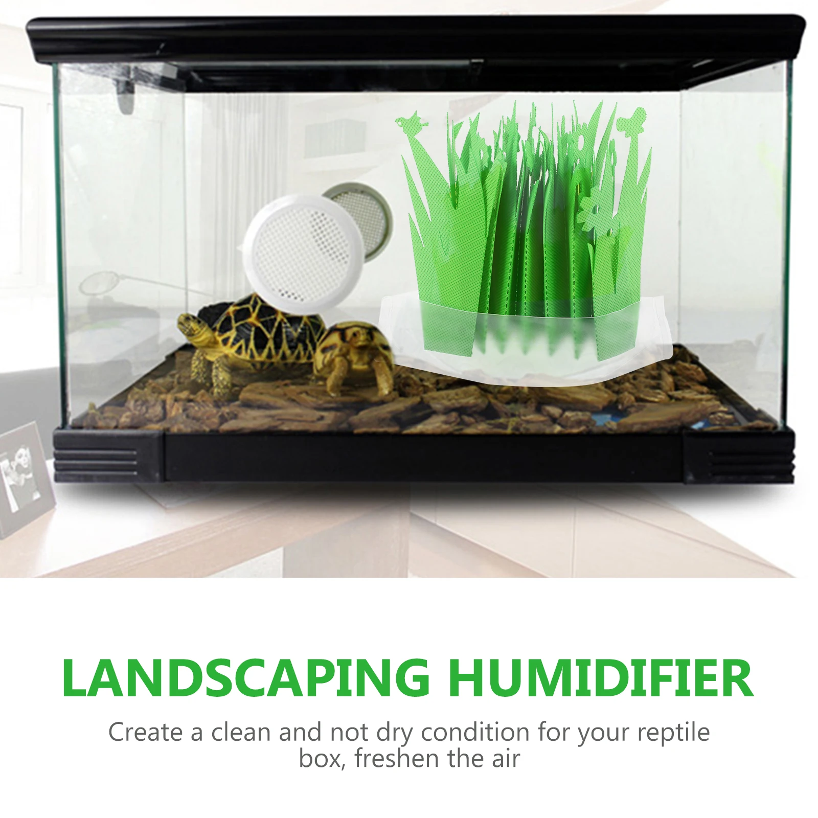 

Reptile Box Humidifier Unplugged Simulation Plant Decor For Tortoise Cage Crawling Animals Pet Supply Imitation Plant