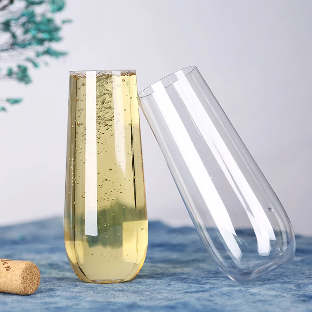 

8Pcs Plastic Wine Cups Creative Shape Multi-Use for Party Wedding Home Juice Cocktail Cold Water Salad Ice Cream Sturdy