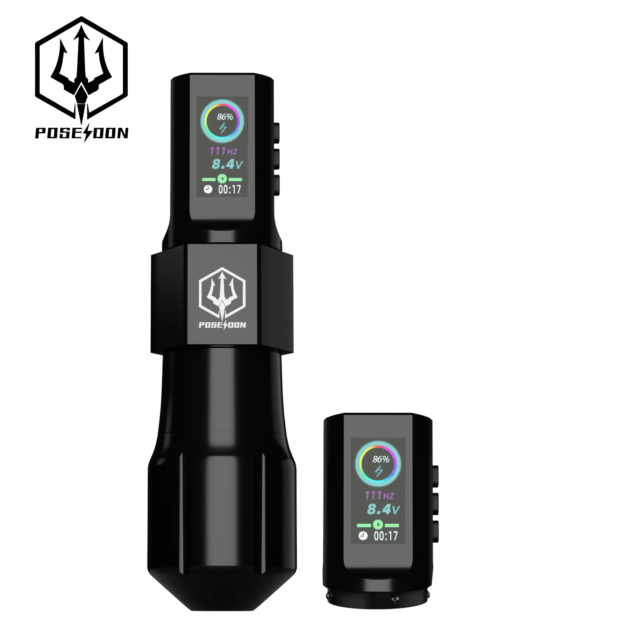

POSEIDON HM127 Tattoo Machine 2 Tattoo Power Supply Tattoo Pen Wirless Tattoo Gun With Powerful Custom Motor For Tattoo Artist