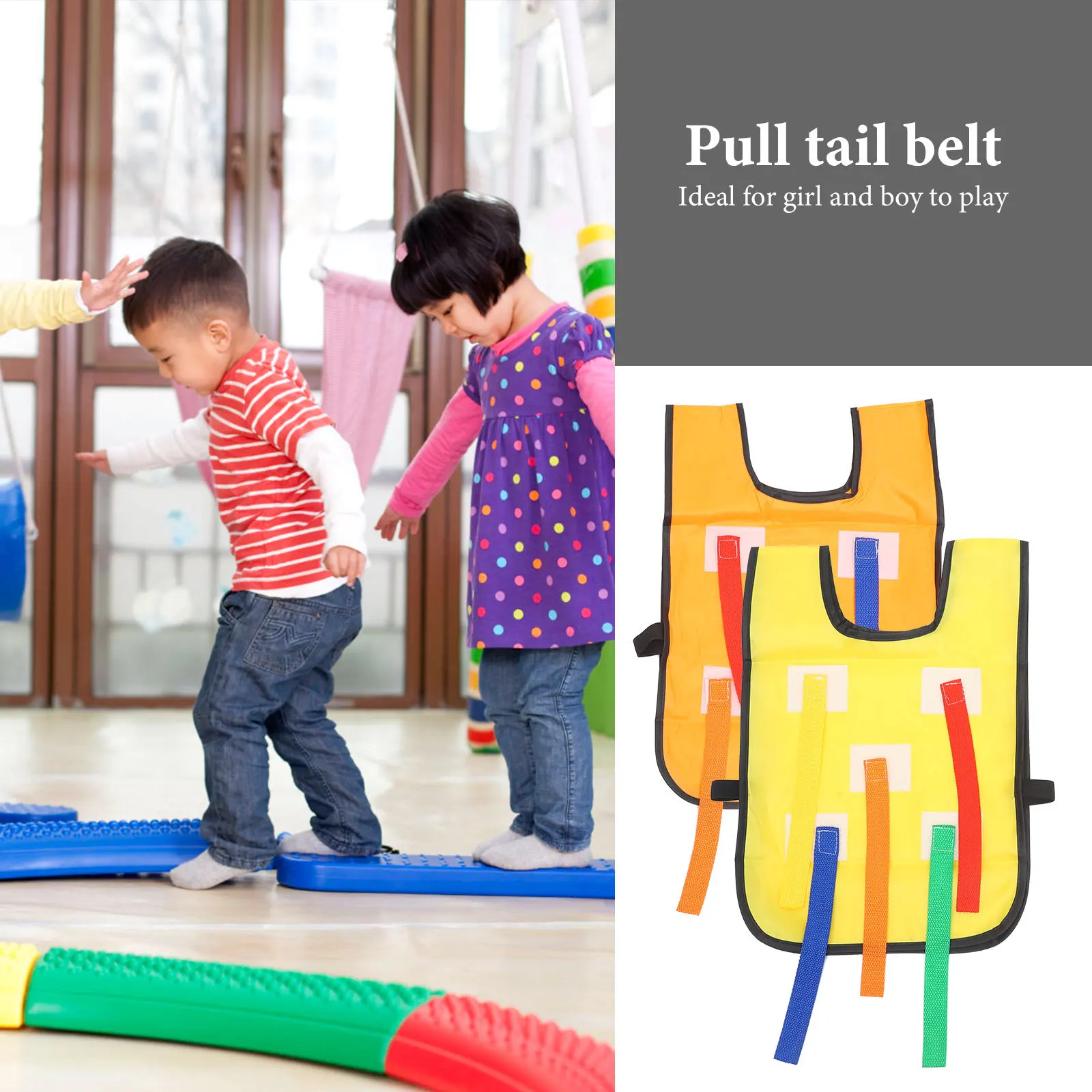 

2 комплекта: Игровой набор «Поймай хвост» для детей, тренировочный жилет-ремень для активных игр на свежем воздухе, развивающая интерактивная игрушка для малышей