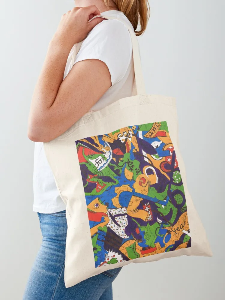 

Tea for Two Abstract Tote Bag canvas tote bag bag for beach shopper woman Women's beach bags