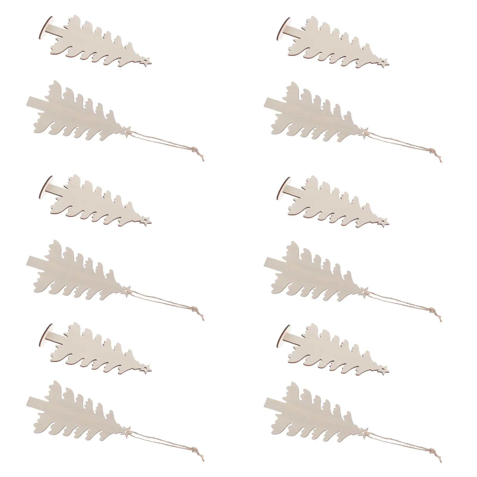 

20pcs Wooden Christmas Tree Ornaments Unfinished Wood Cutouts For Crafts Diy Paintable Holiday Decor Rustic Craft Blanks -