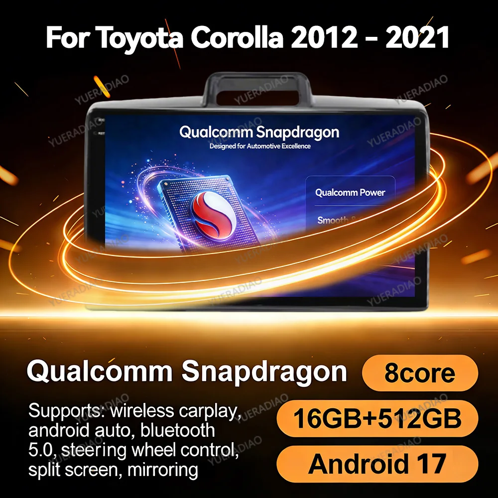 Android 17 Car Radio For Toyota Corolla Axio 2 Fielder 3 E160 2012 - 2021 Multimedia Stereo Video Player Carplay Auto Head Unit