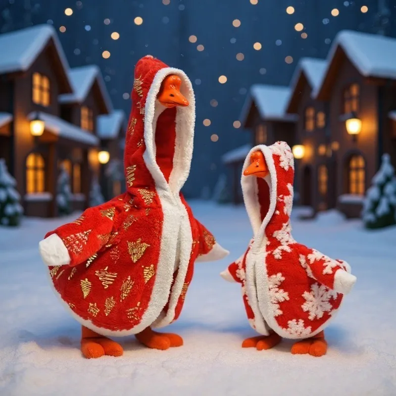 2025 nuevo vestido rojo de ganso de porche de Navidad ganso blanco grande decoración navideña camisa vacaciones DIY decoración suministros para fiestas navideñas