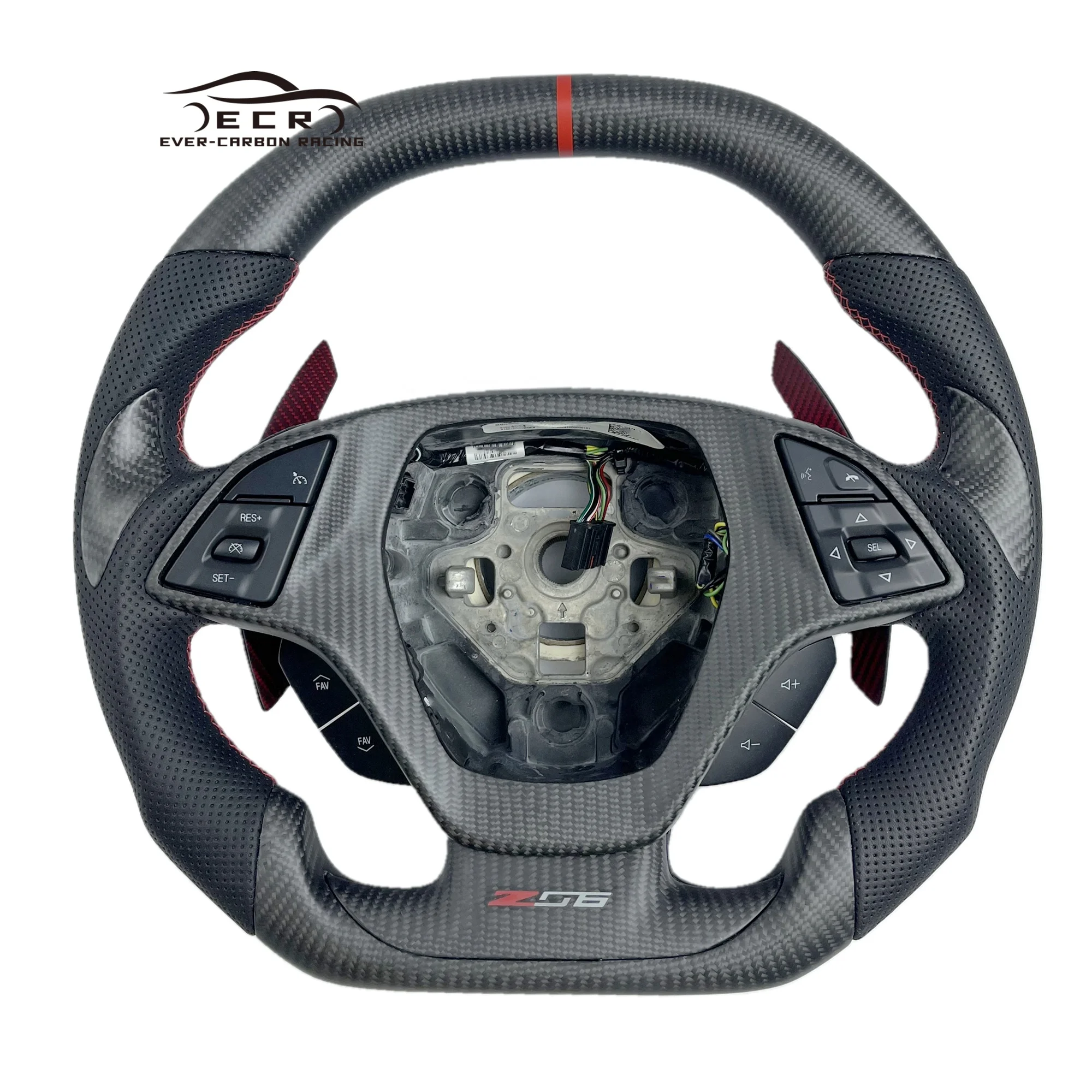 

Ever-Carbon Racing(ECR) Best Selling Real Carbon Fiber Steering Wheel For Chevrolet Corvette C7 Matte Carbon