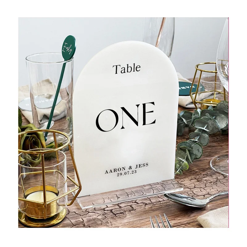 

White Arch Wedding Table Numbers Acrylic Table Numbers Signages Table Numbers Birthday Party Table Card holder Name tag