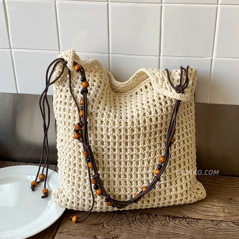 

Summer Hollow Out Weave Tote Bags Women 2025 New Large Capacity Straw Beach Single Shoulder Bag Casual Crossbody Bags