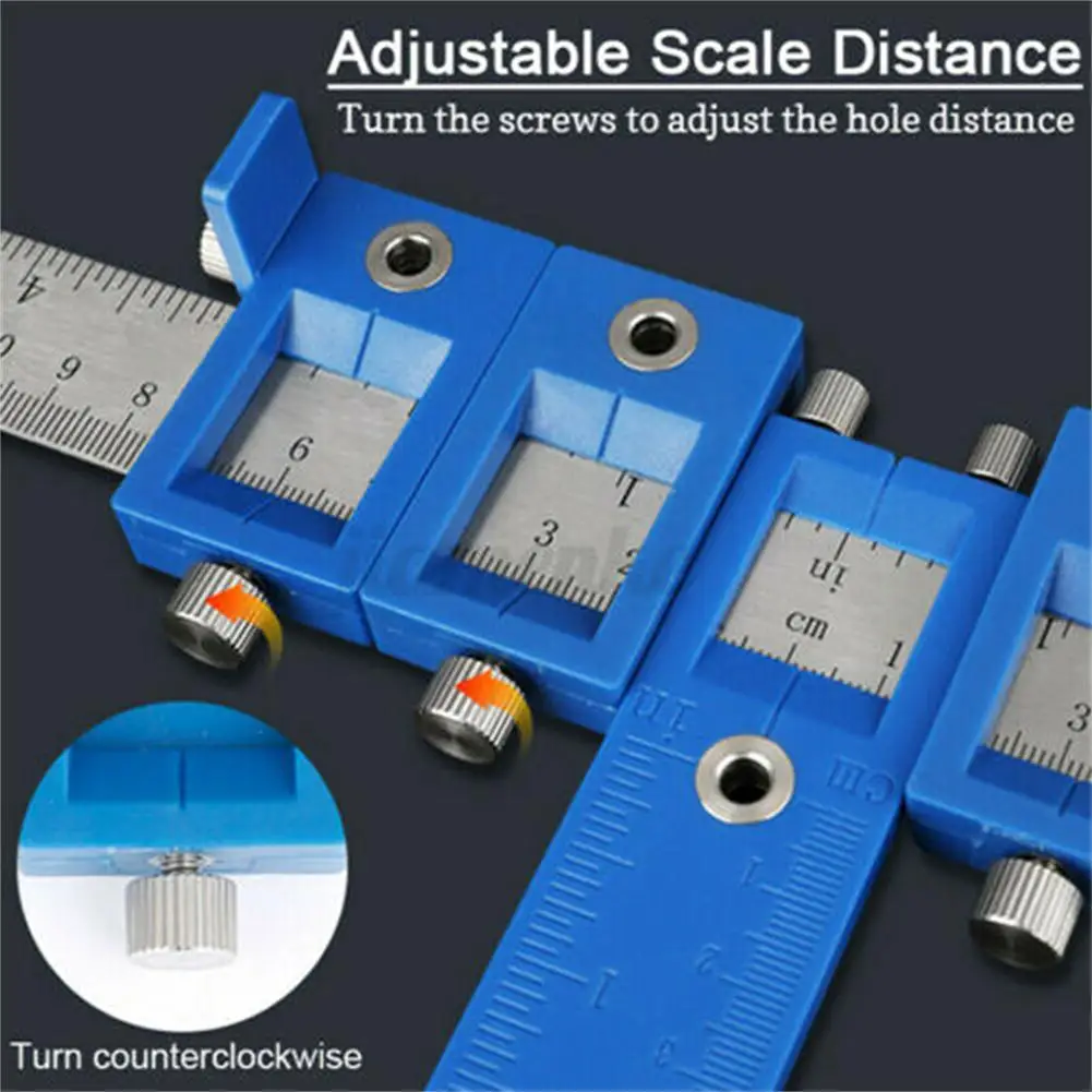 Punch Locator Drill Guide Kit Cabinet Hardware Locator Woodworking Tool Ruler Assistant Installation Tool