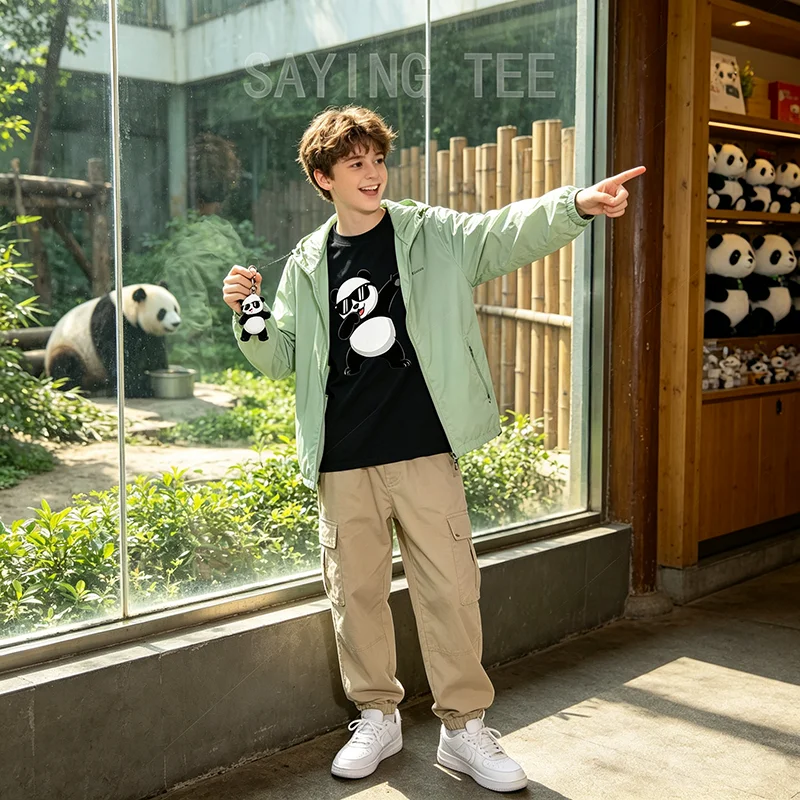Lustiges Panda-Motiv für Männer, Frauen, Jungen, Panda-Liebhaber T-Shirt Y2k Niedliches Bestes Bären-Kostüm Kleidung für Söhne Geburtstag Neuartiges Geschenk T-Shirts – Detail 4