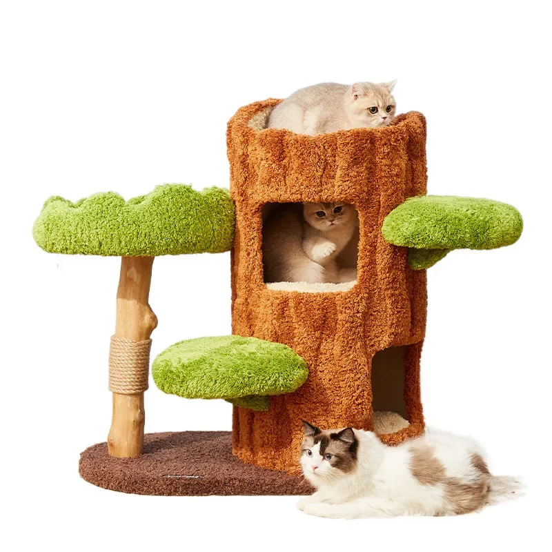 Solid wood cat climbing frame, cat nest Internet celebrity integration, does not occupy the wear-resistant jumping platform