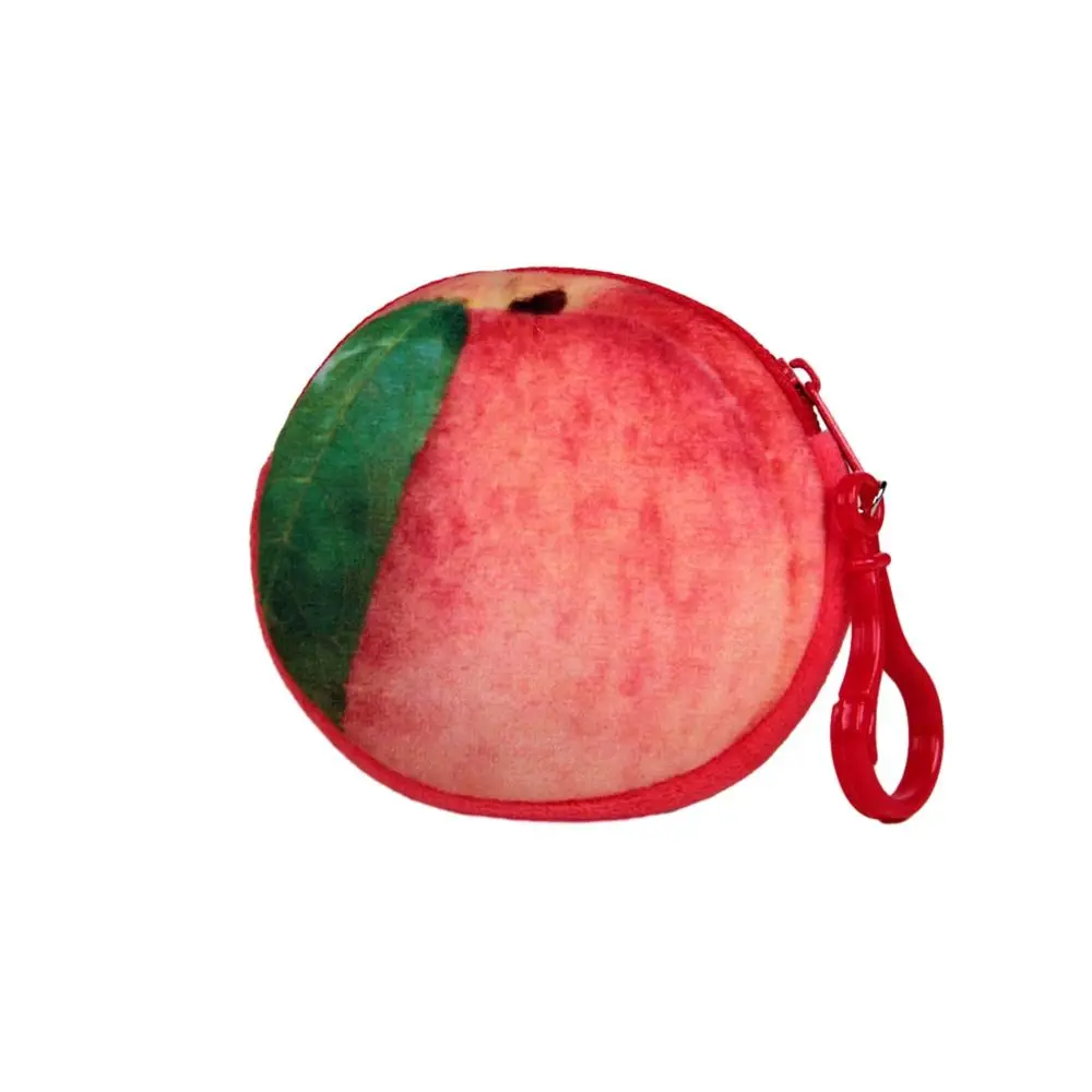 Creative Watermelon Fruit Coin Purse Strawberry Peach Strawberry Card Holder Multi-function Orange Wallet Female/Kids