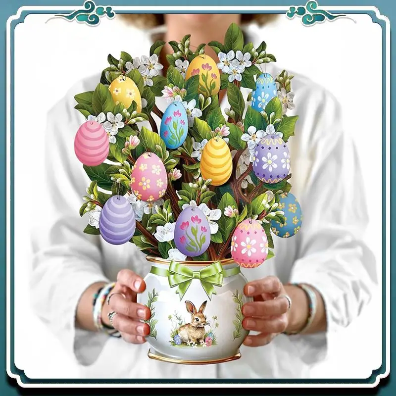 

Простые в использовании бумажные открытки, пасхальное яйцо, букет цветов в натуральную величину, всплывающие поздравительные открытки с пустой открыткой для заметок