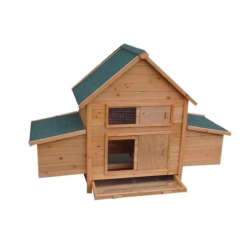 Modern Solid Wood Poultry Cage Rainproof Chicken Coop and Rabbit Cage with Brooding Box Easy to Clean for Gardens