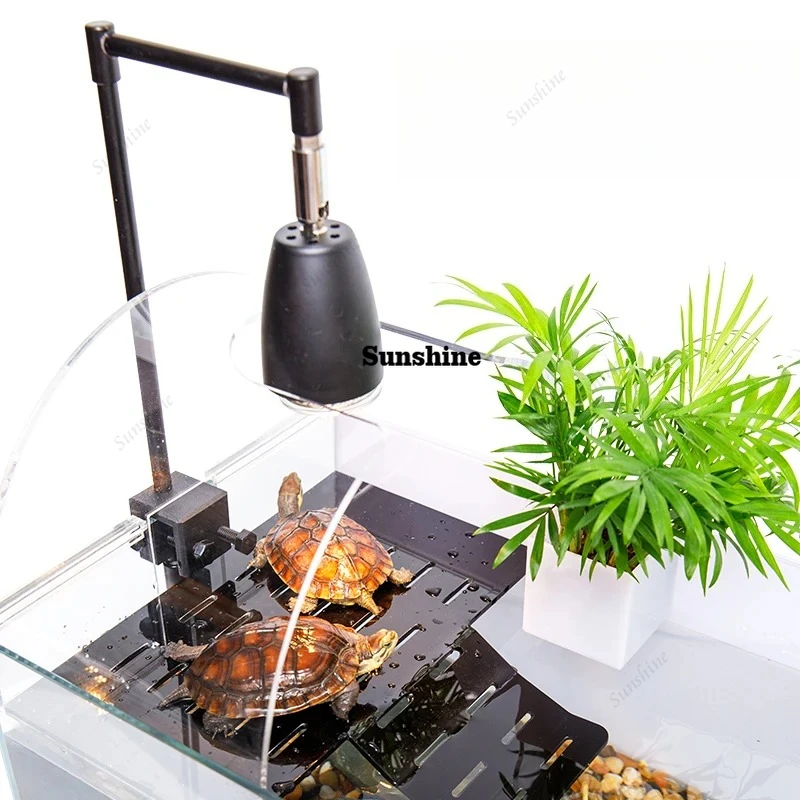 Extra Large Turtle Aquarium with Basking Area, Ultra Clear Glass Bottom Drainage System, Deep Water Fish & Turtle Tank