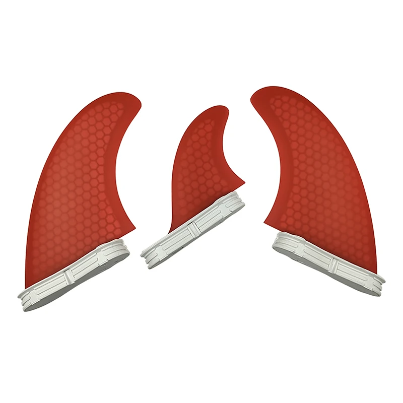 UPSURF Double Tabs II T1 Size Fins Red Color Fiberglass Honeycomb surf  Fin Good Quality Surf tri set Fins