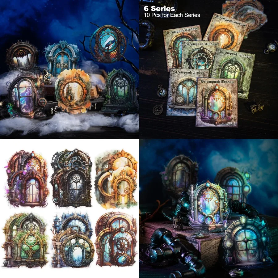 

Large Window PET Sticker Set 60PCS Punk Ephemera for Scrapbooking Journaling Crafting DIY Projects and Art Supplies Ideal for C