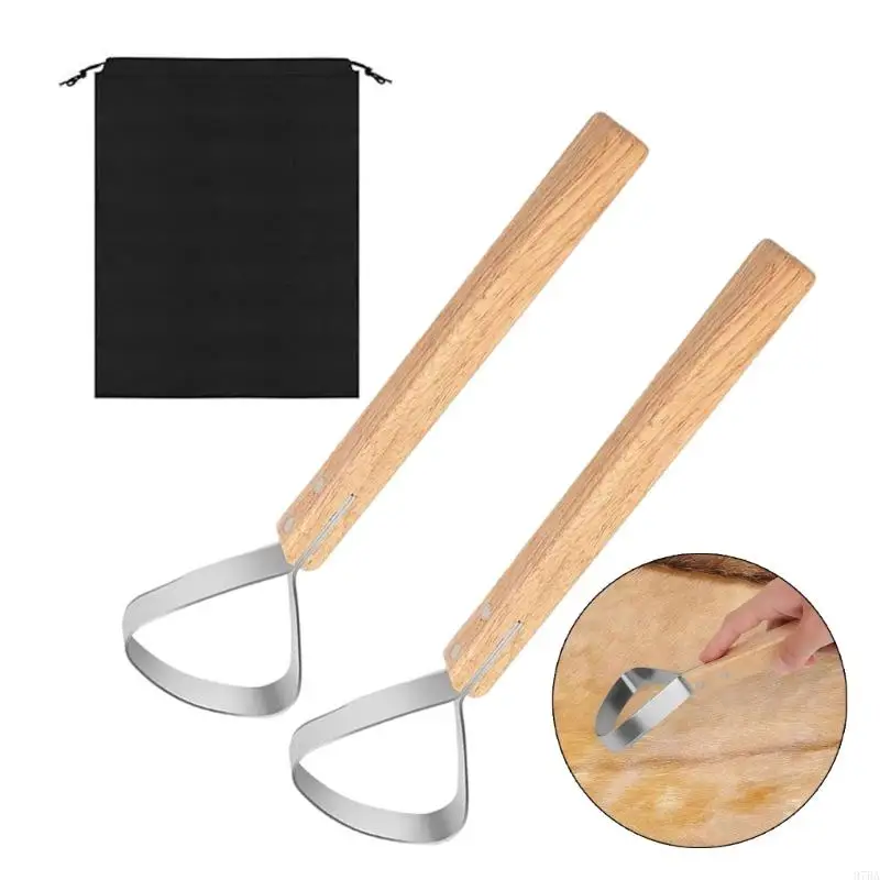 97BA Hide Scrapers Fleshing Tool Fleshing Cutter Hide Scrapers Fleshe Skinning Furs Handling Supplies Leather Making Tool
