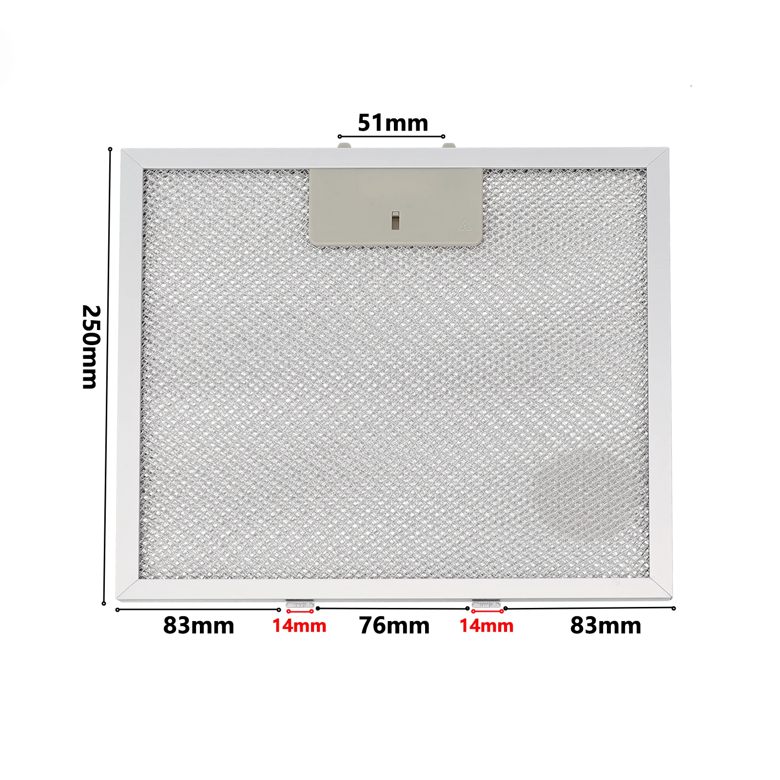 Betrouwbare afzuigkapfilters Roestvrij stalen gaas 270x250 mm Optimaliseer afzuigkapprestaties Eenvoudig onderhoud